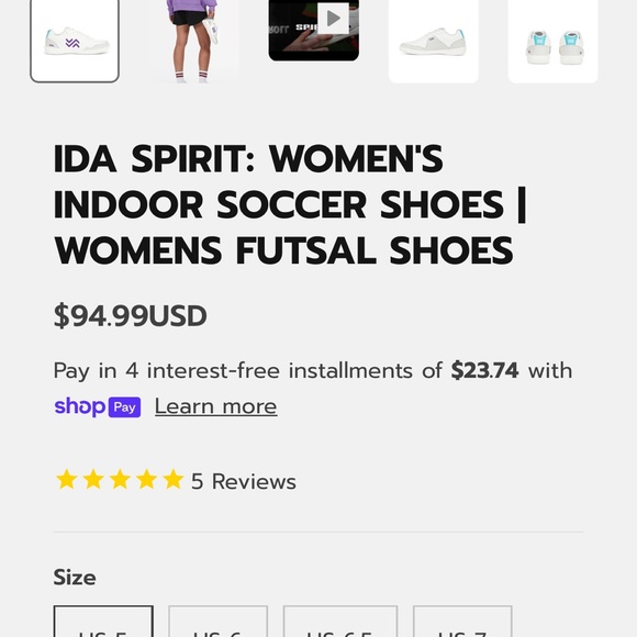 Brand New Ida Indoor Soccer Cleats. - Picture 5 of 5